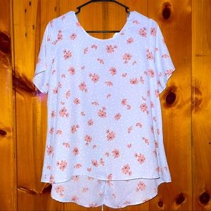 Sienna Sky Short Sleeve Lace Up Back Blouse